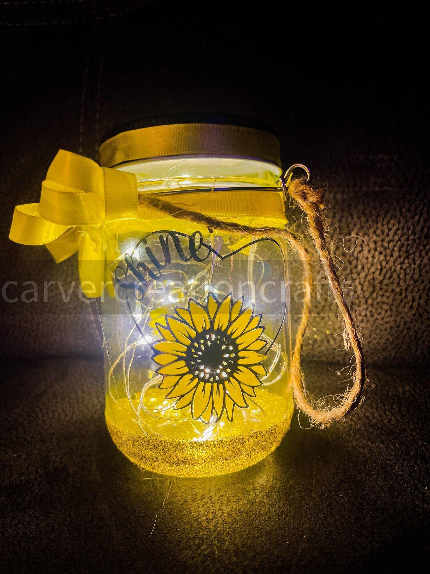 sunflower jar with lights