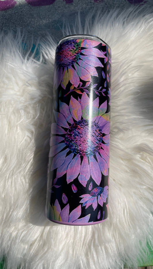 20oz black with flowers/summer/gift ideas/sublimation